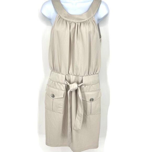 Chico's Dresses & Skirts - Chicos Size 0.5 (Size 6) Halter Style Champagne Dress Belted Front Tie Pockets